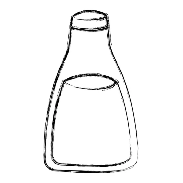 Grunge Gesunde Frische Milchflasche Drink Vektor Illustration — Stockvektor