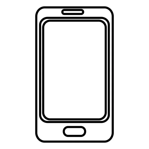 Linie Elektronischer Bildschirm Smartphone Technologie Kommunikation Vektor Illustration — Stockvektor