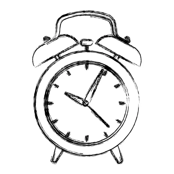 Reloj Círculo Grunge Alarma Objeto Diseño Vector Ilustración — Archivo Imágenes Vectoriales