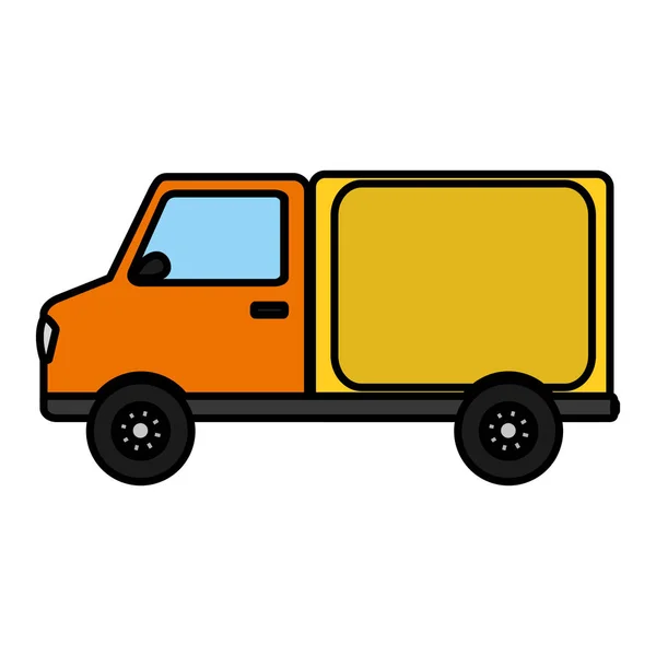 Color Trunk Tranport Delivery Vehicle Service Vector Illustration — Stock Vector