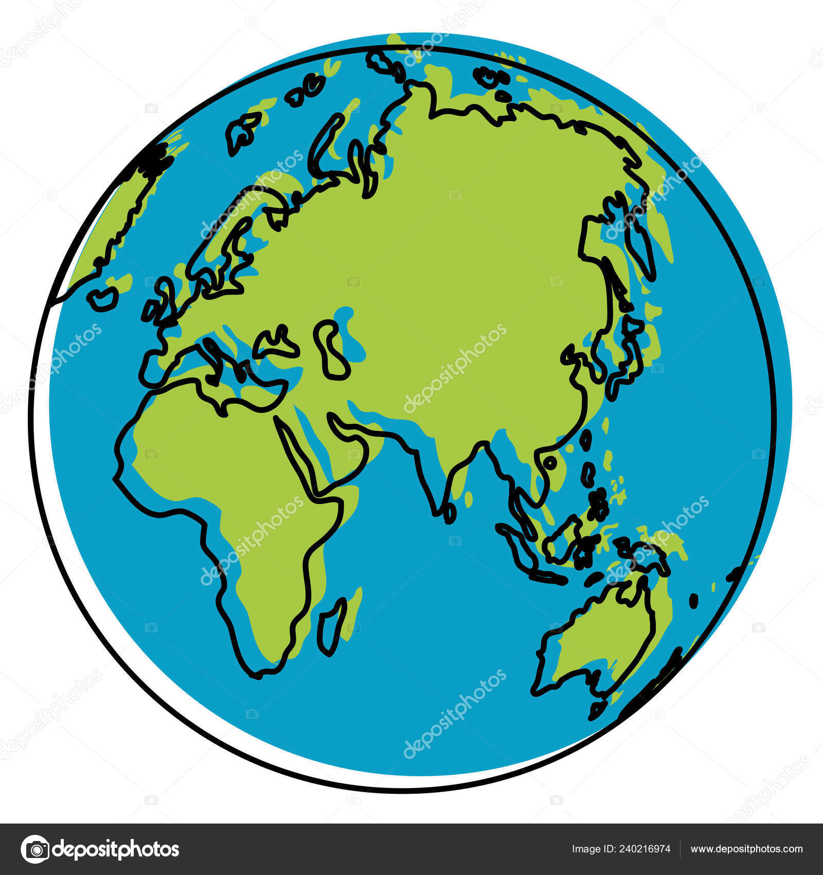 移動色アジアとヨーロッパ地球惑星地図ベクトル図 ストックベクター C Stockgiu
