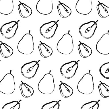 Grunge lezzetli dilim armut meyve arka plan vektör çizim