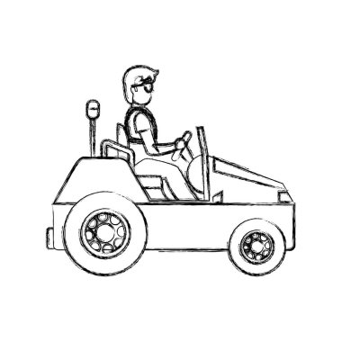 araç servis vektör çizim çekme Bagaj adamla grunge