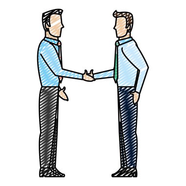 zarif işadamı eller başarı vektör çizim sallayarak doodle