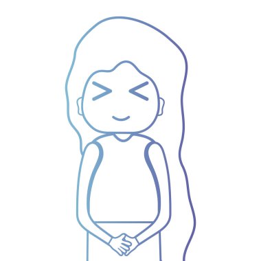 satır kadın saç modeli ve bluz vektör çizim ile