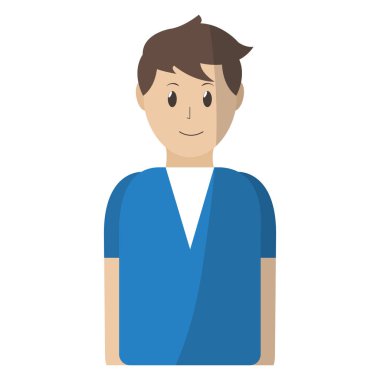 saç modeli ve spor t-shirt vektör çizim ile mutlu adam