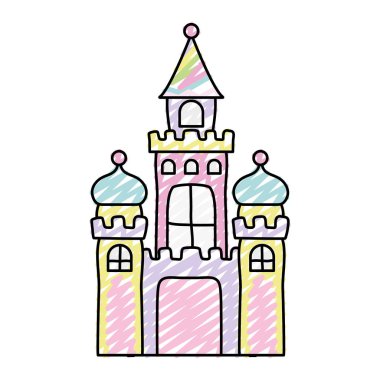 Doodle şeker Ortaçağ Kalesi ve sanatsal tasarlamak vektör