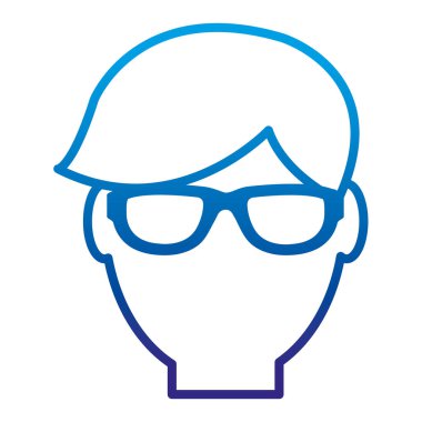 bozulmuş satır piktogram adam kafa saç modeli ve güneş gözlüğü vektör çizim ile