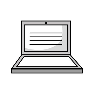 gri tonlamalı dizüstü elektronik teknoloji ile ekran tasarlamak vektör