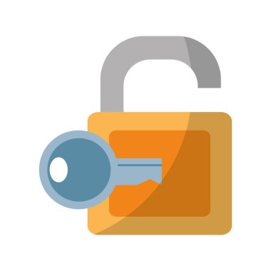 asma kilit ve anahtar güvenlik erişim vektör çizim açın