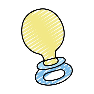 Kauçuk emzik Kukla bebek vektör çizim nesnesine doodle