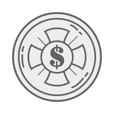 satır metal madeni para para birimi dolar simge vektör çizim ile