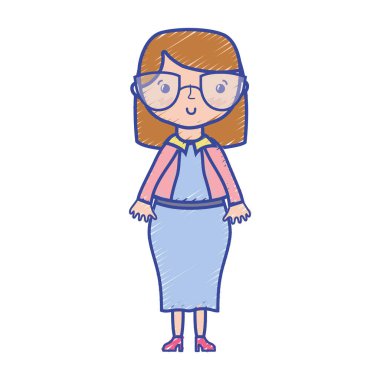 kadın saç modeli ve şık giysileriyle tasarlamak vektör