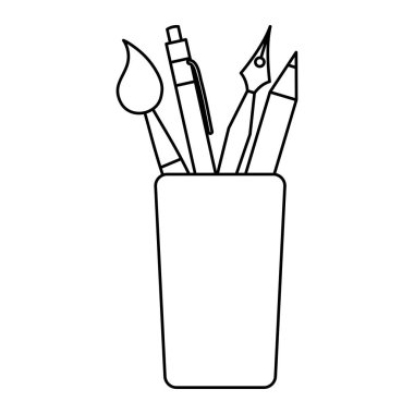 satır okul gereçleri eğitim plastik kap vektör çizim içinde