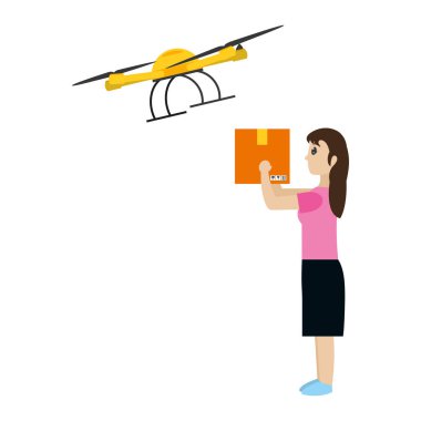 Kadın el ve drone vektör çizim paketleri Servisi