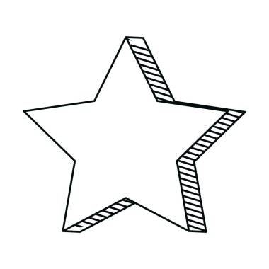 satır piktogram yıldız şekli sembol simge vektör çizim