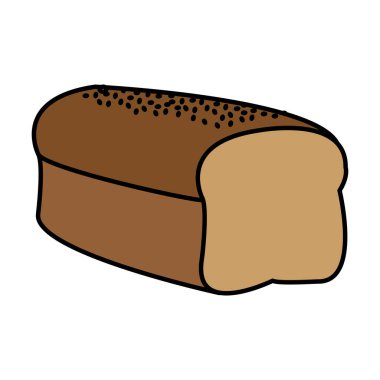 renk lezzetli tam tahıl ekmeği yiyecek vektör çizim
