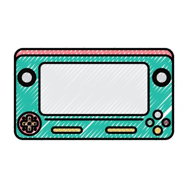 çizgi elektronik tetris avuçiçi oyun konsolu. vektör çizim