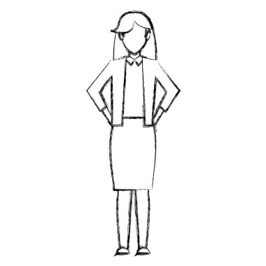 Grunge şık iş kadını profesyonel Yöneticisi başarı vektör çizim