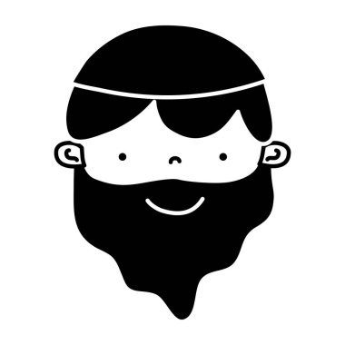 İsa Mesih'in ruhu ile saç siluet ve vektör çizim sakal