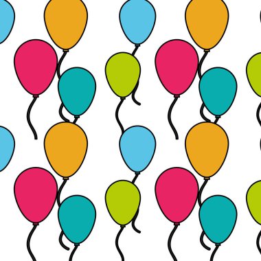 renk eğlenceli parti dekorasyon arka plan vektör çizim balonlar