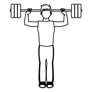 satır fitness adam vektör çizim eğitim ağırlık kaldırma