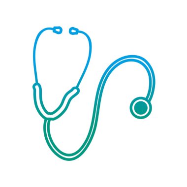 satır sağlık stetoskop enstrüman kalp ritim vektör çizim için bozulmuş