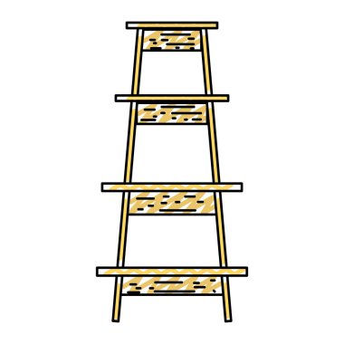 Ahşap merdiven adım inşaat nesne vektör çizim doodle