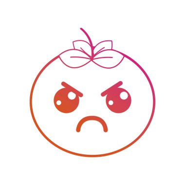 satır kawaii şirin kızgın sebze vektör çizim