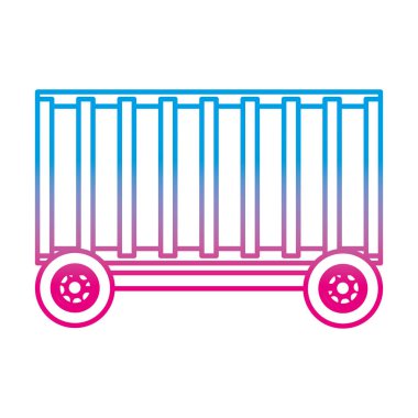 bozulmuş çizgi buggage vagon Konteyner Servisi ulaşım vektör çizim