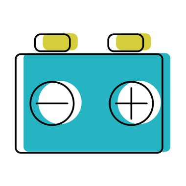 renk şarj güç enerji batarya teknoloji vektör çizim taşındı