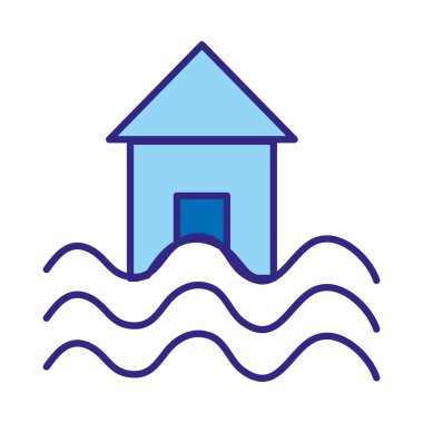 Duo renk ev su sel doğal demage vektör çizim ile