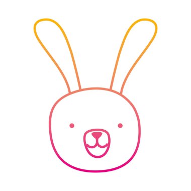 bozulmuş çizgi karikatür tavşan erkek baş hayvan vektör çizim