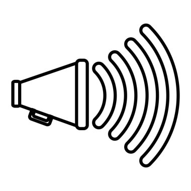 çizgi megafon nesnesi genel uyarı iletisi vektör çizim için
