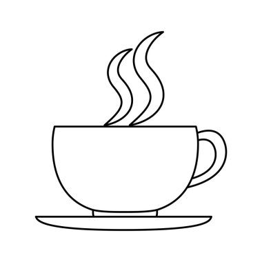 satır sıcak kahve fincanı taze içecek vektör çizim