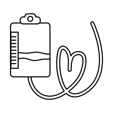 çizgi çanta kan bağış acil kan nakli vektör çizim