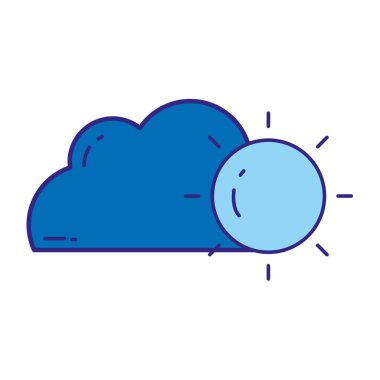 Duo renk doğa bulut ve güneş hava tasarım vektör çizim