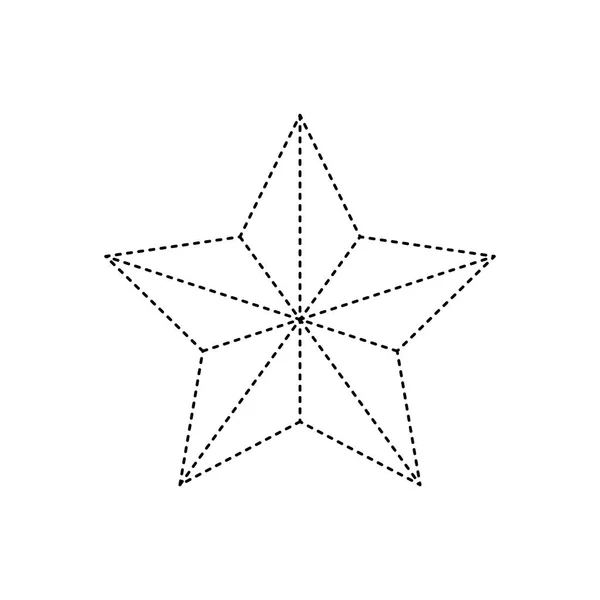 Forma Punteada Estrella Brillante Cielo Icono Diseño Ilustración Vectorial — Vector de stock