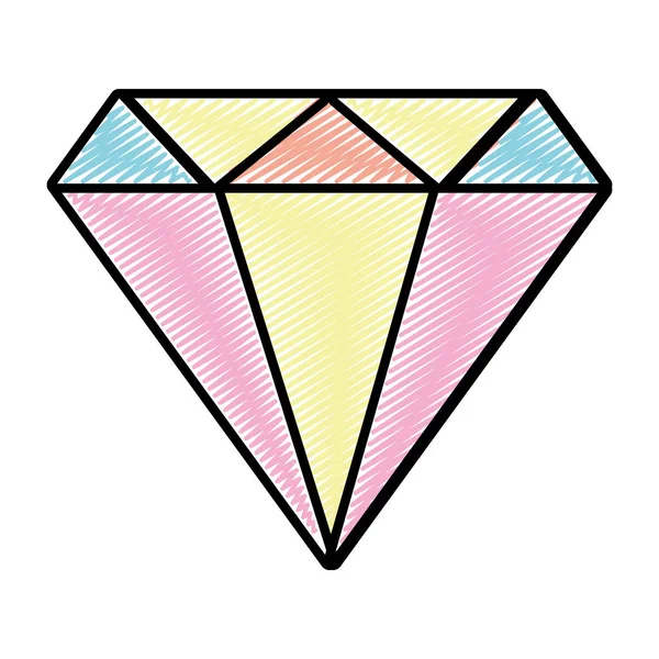 Doodle Luxo Diamante Pedra Brilhante Acessório Vetor Ilustração —  Vetores de Stock
