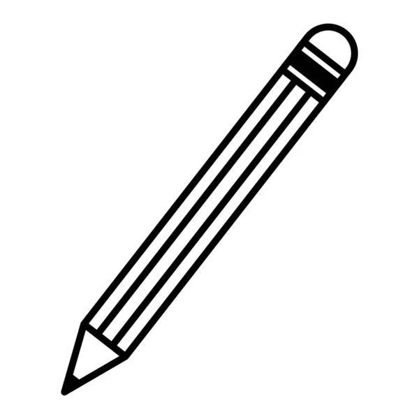 Linha Lápis Objeto Escolar Para Desenhar Escrever Ilustração Vetorial — Vetor de Stock