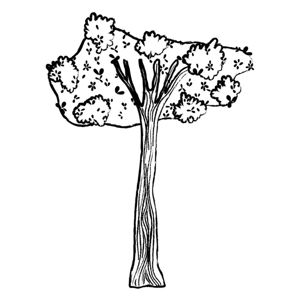 Grunge Tropischer Baum Mit Naturzweigen Blätter Vektor Illustration — Stockvektor