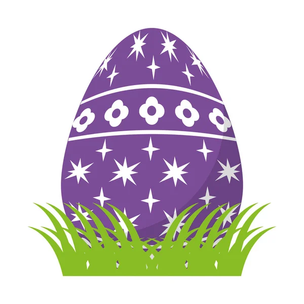 Яйце Великодня Зірками Прикрасами Квітів Векторні Ілюстрації — стоковий вектор