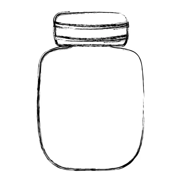 Grunge Söt Ren Flaska Glas Objekt Vektorillustration — Stock vektor