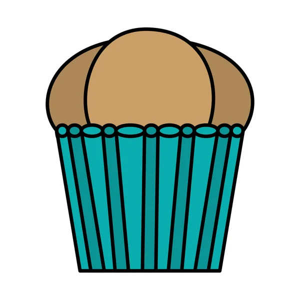 颜色美味的松饼甜甜点食品矢量插图 — 图库矢量图片