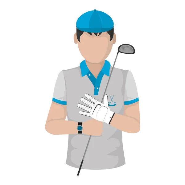 Homme Golfeur Avec Chauve Souris Sport Uniforme Vectoriel Illustration — Image vectorielle