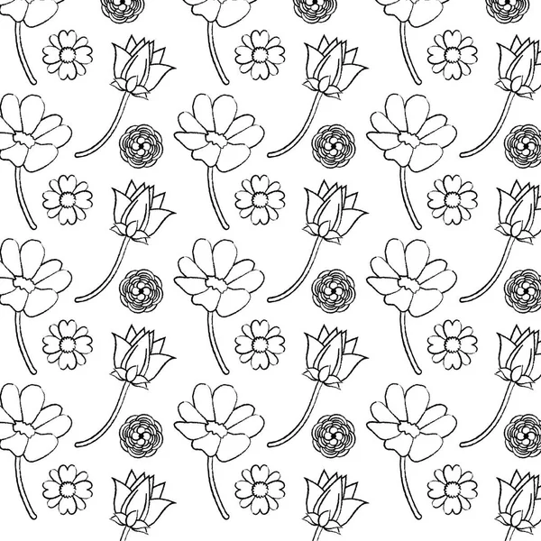 Grunge Schönheit Blumen Mit Blütenblättern Hintergrund Dekoration Vektor Illustration — Stockvektor