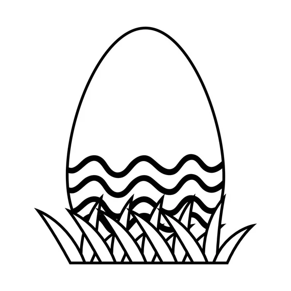 Satır Yumurta Paskalya Şekil Stili Dekorasyon Vektör Çizim — Stok Vektör