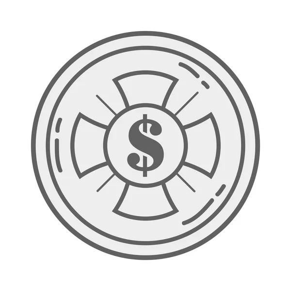 Měna Řádku Kovové Mince Dolar Symbol Vektorové Ilustrace — Stockový vektor