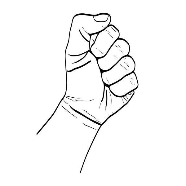 Рука Лінії Людини Проти Протесту Векторні Ілюстрації — стоковий вектор