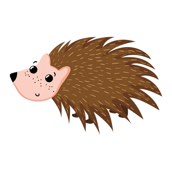 Adorable Porcupine Wild Cute Animal Vector Illustration — Stock Vector